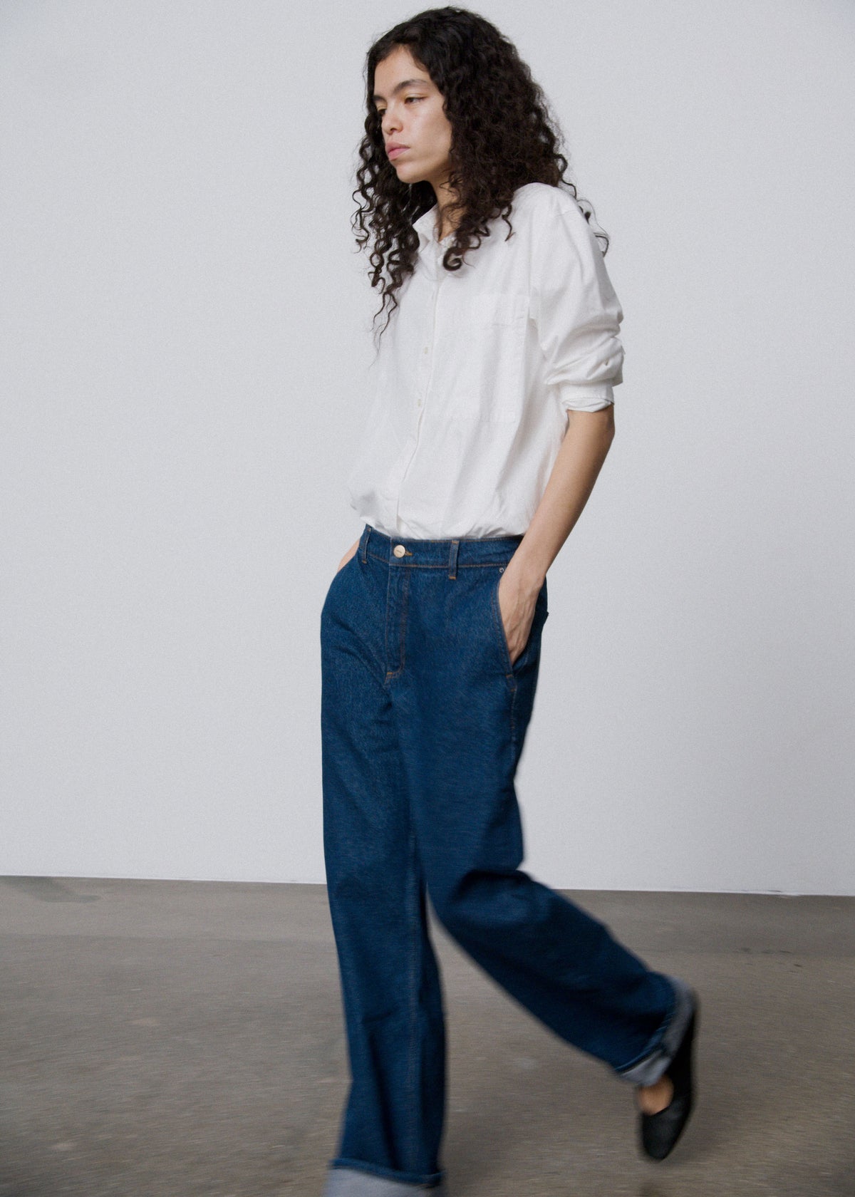 Carlo midwaist wide jeans | Mid blue Jeans aiayu