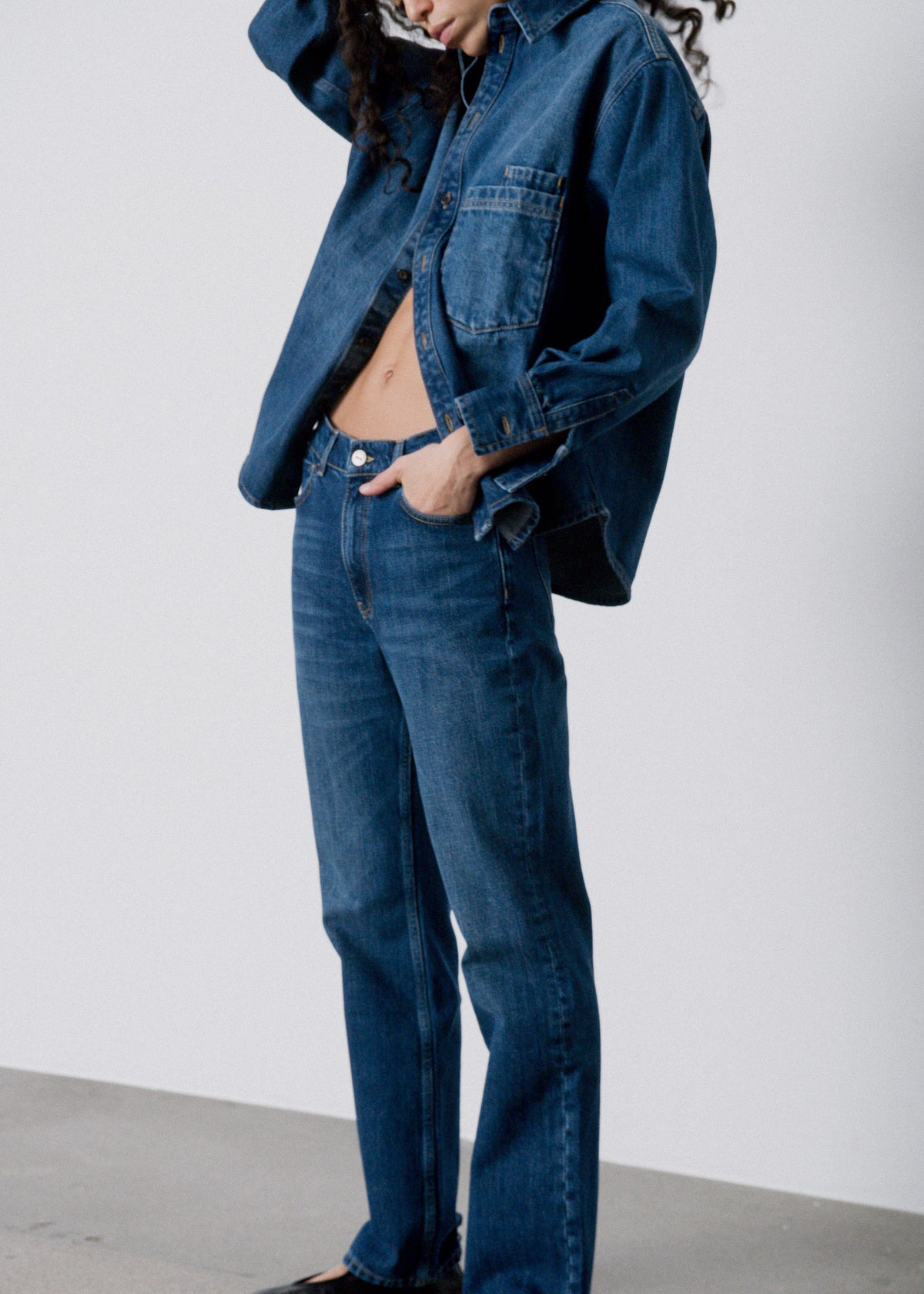 Cooper highwaist straight jeans | Worn blue Jeans aiayu