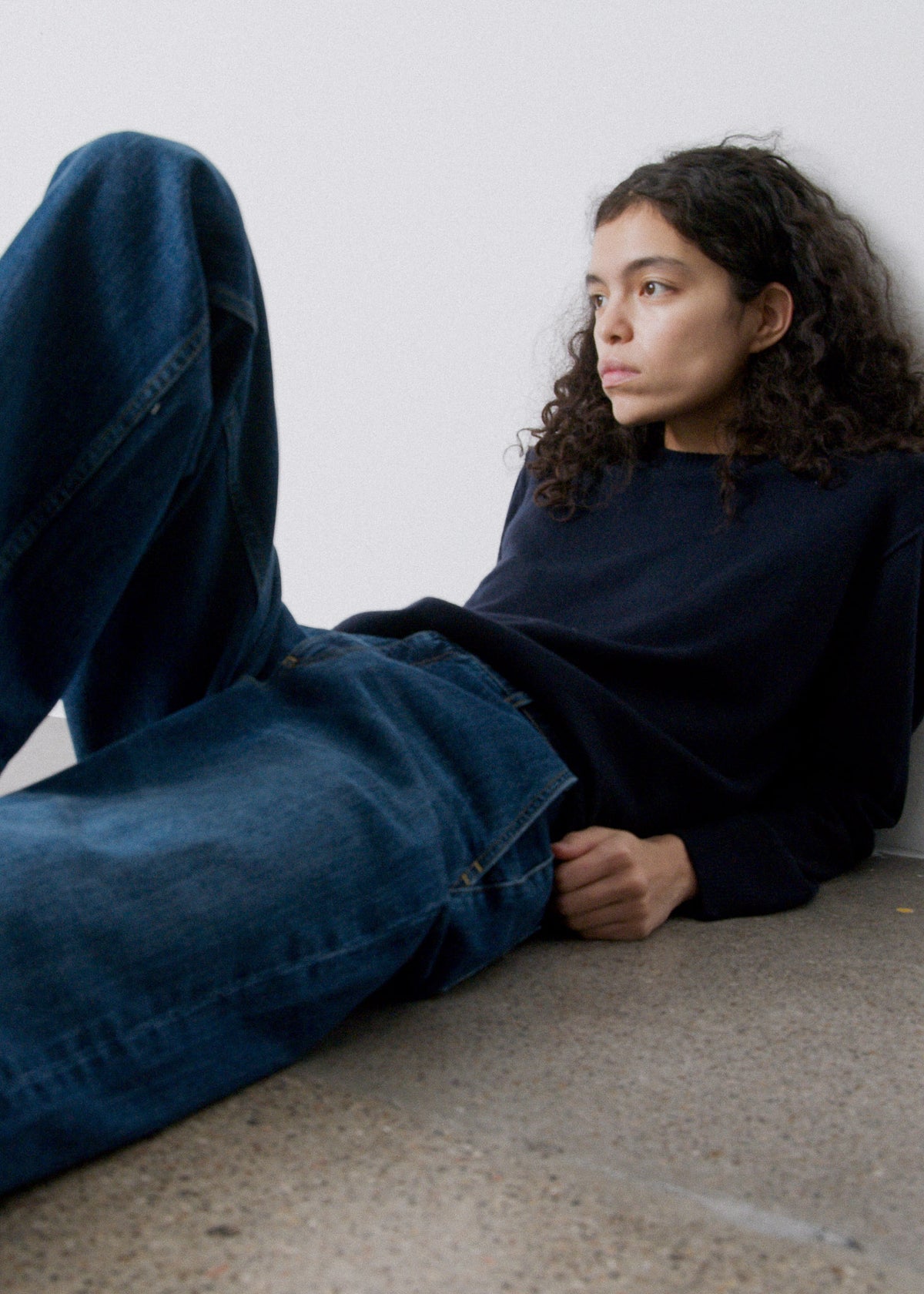 Carlo midwaist wide jeans | Worn blue Jeans aiayu