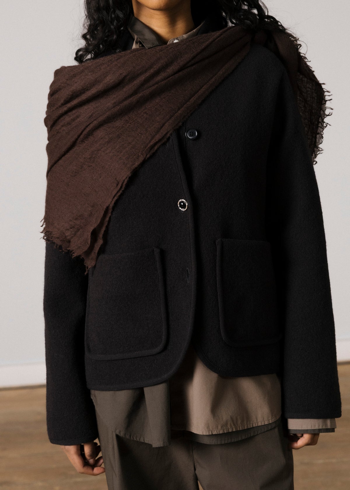 Cara jacket – merino wool | Dark brown Jacket aiayu
