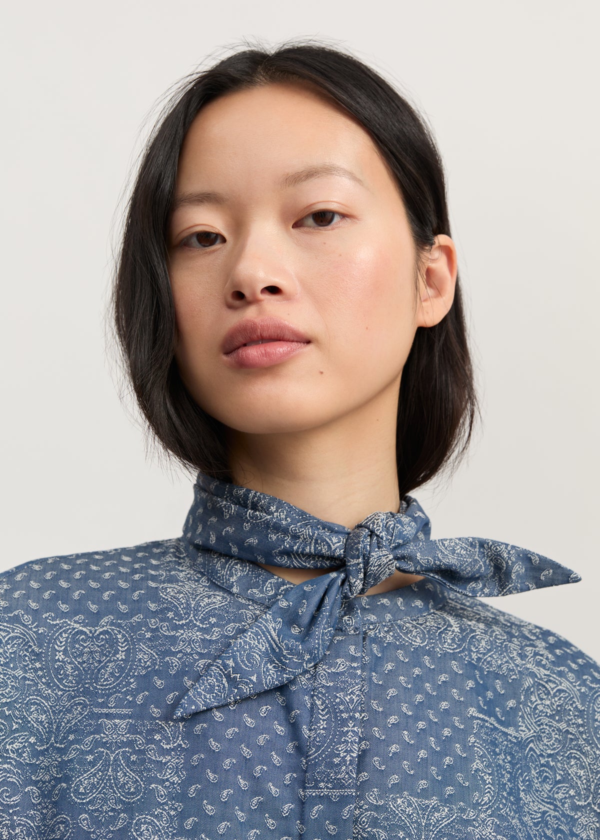 Aponi shirt jacquard | Bluebell paisley Shirt Woven aiayu