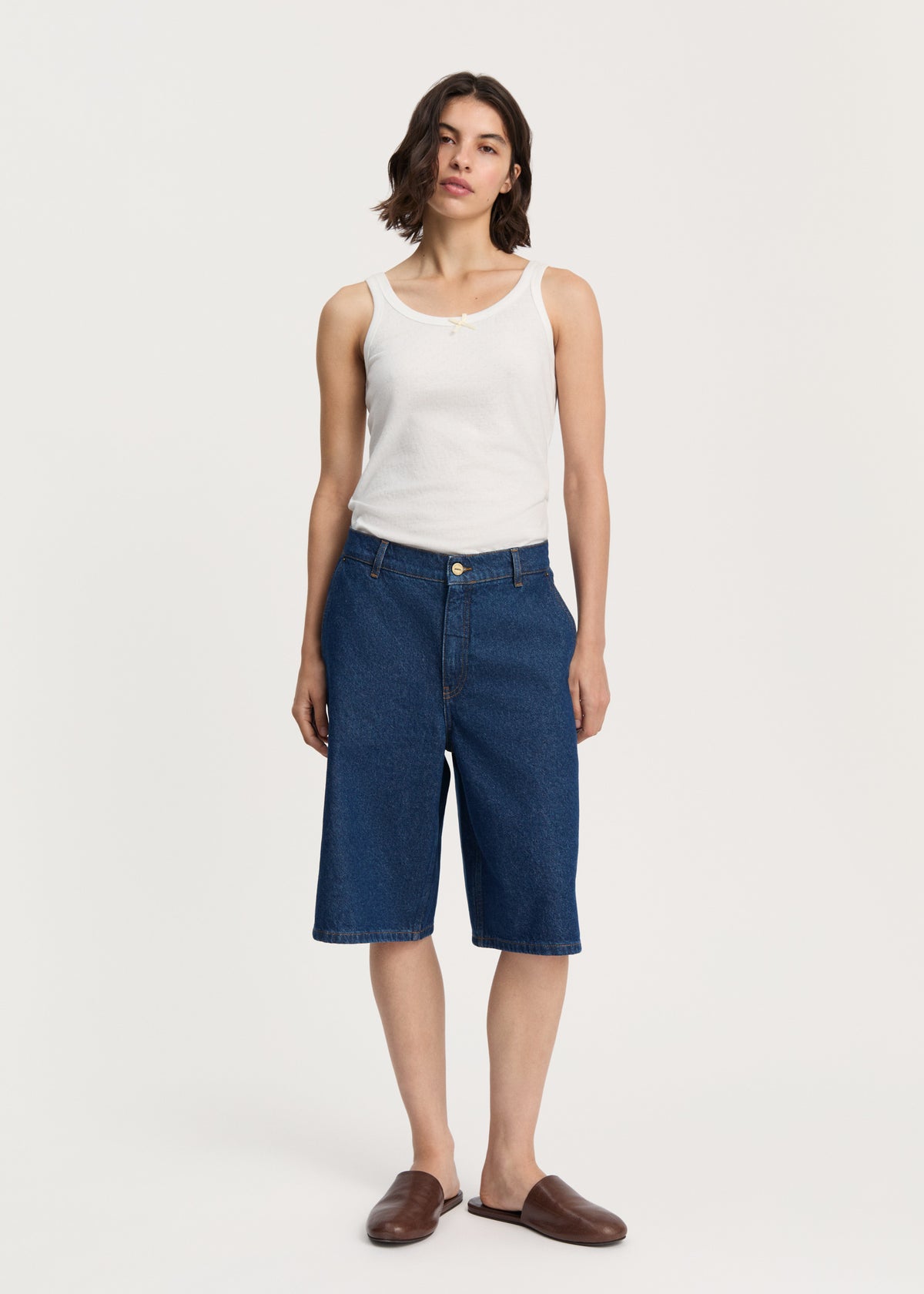 Carlo denim shorts | Mid blue Shorts aiayu
