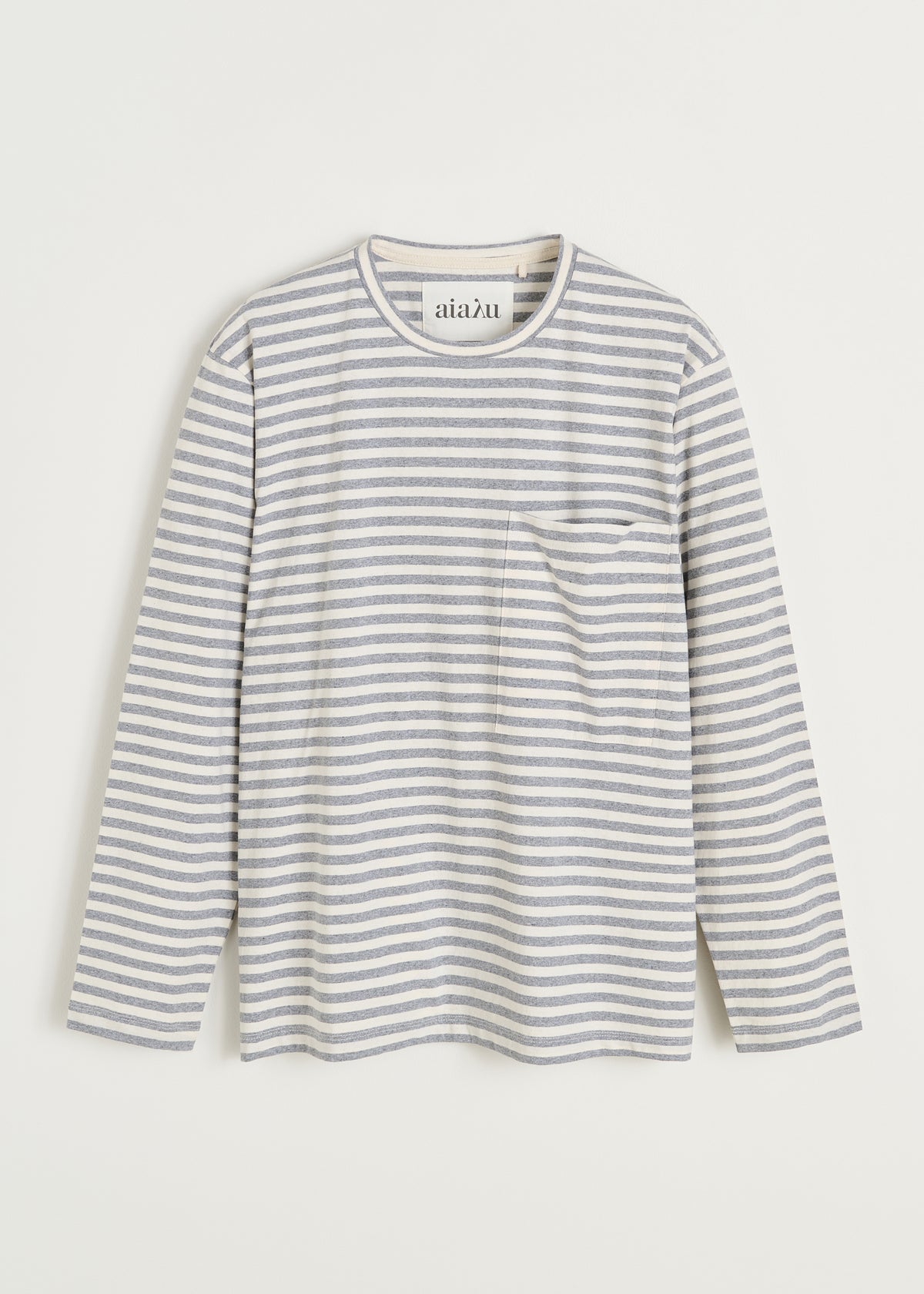 Circular long sleeve melange | Mix grey melange T-shirt aiayu