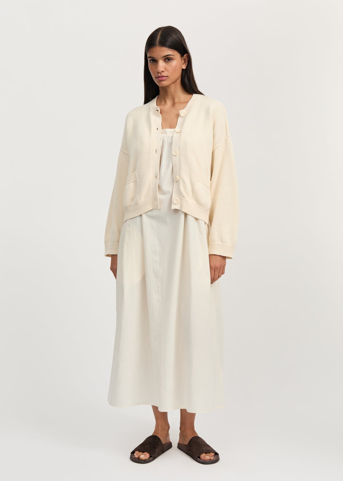 Cobe cotton cardigan | Pure ecru Cardigan aiayu