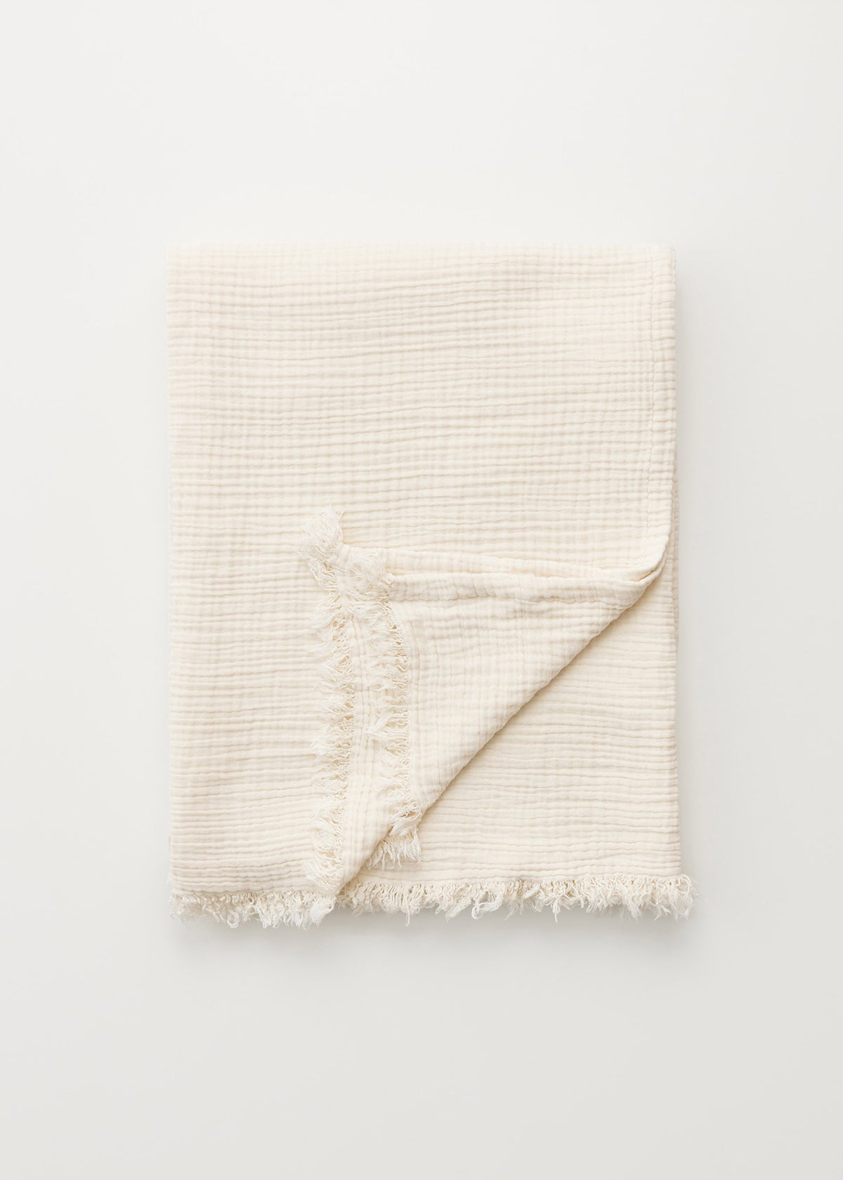 Cotton throw - 150x200 | Pure ecru Throw aiayu
