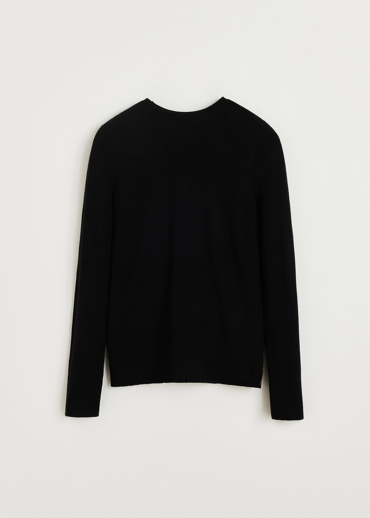 Gentle long sleeve – cotton cashmere blend | Black Blouse aiayu