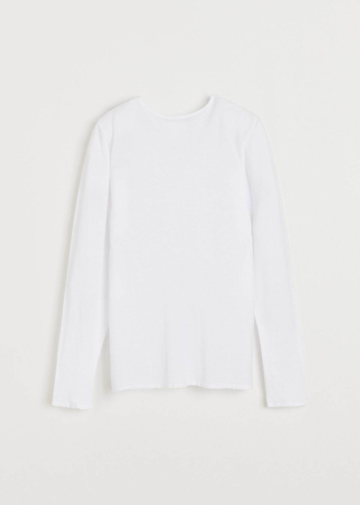 Gentle long sleeve – cotton cashmere blend | White Blouse aiayu