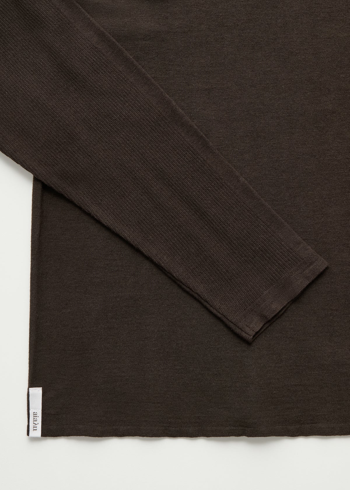 Gentle long sleeve – cotton cashmere blend | Dark brown Blouse aiayu