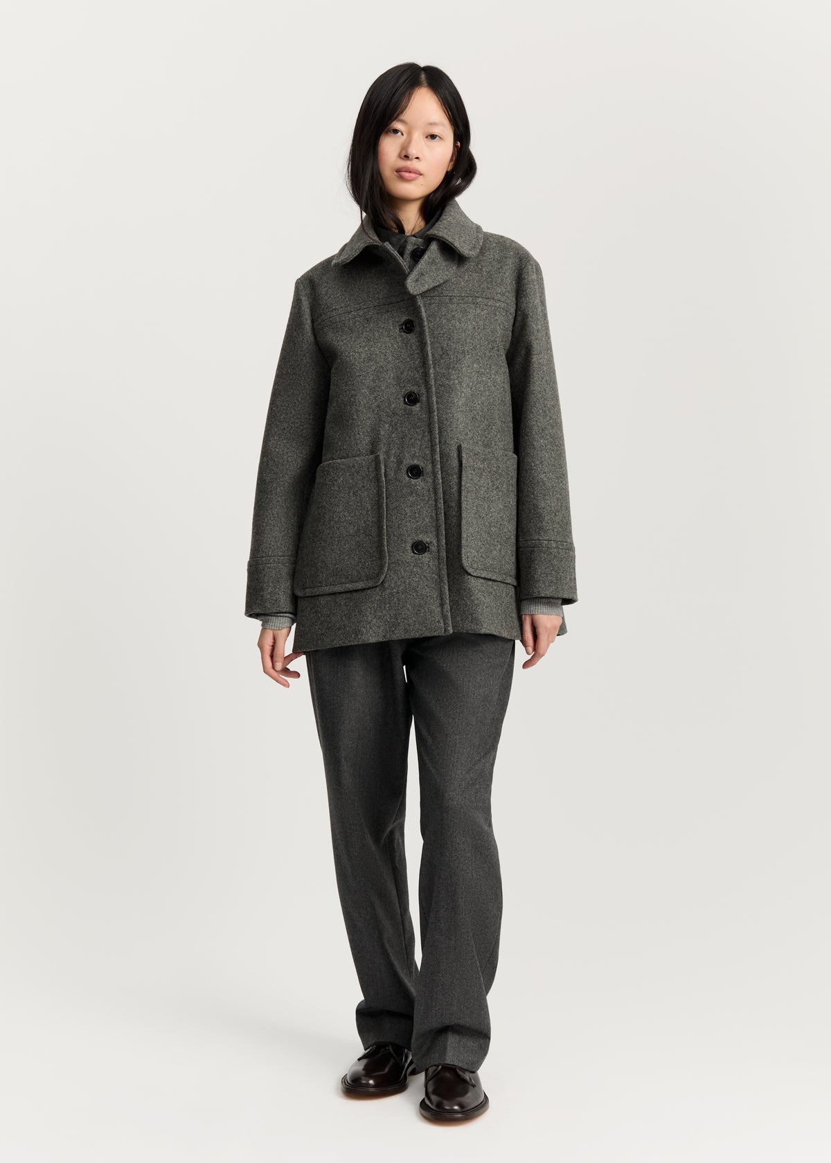 Jamie jacket loden – wool | Pure Grey Coat aiayu