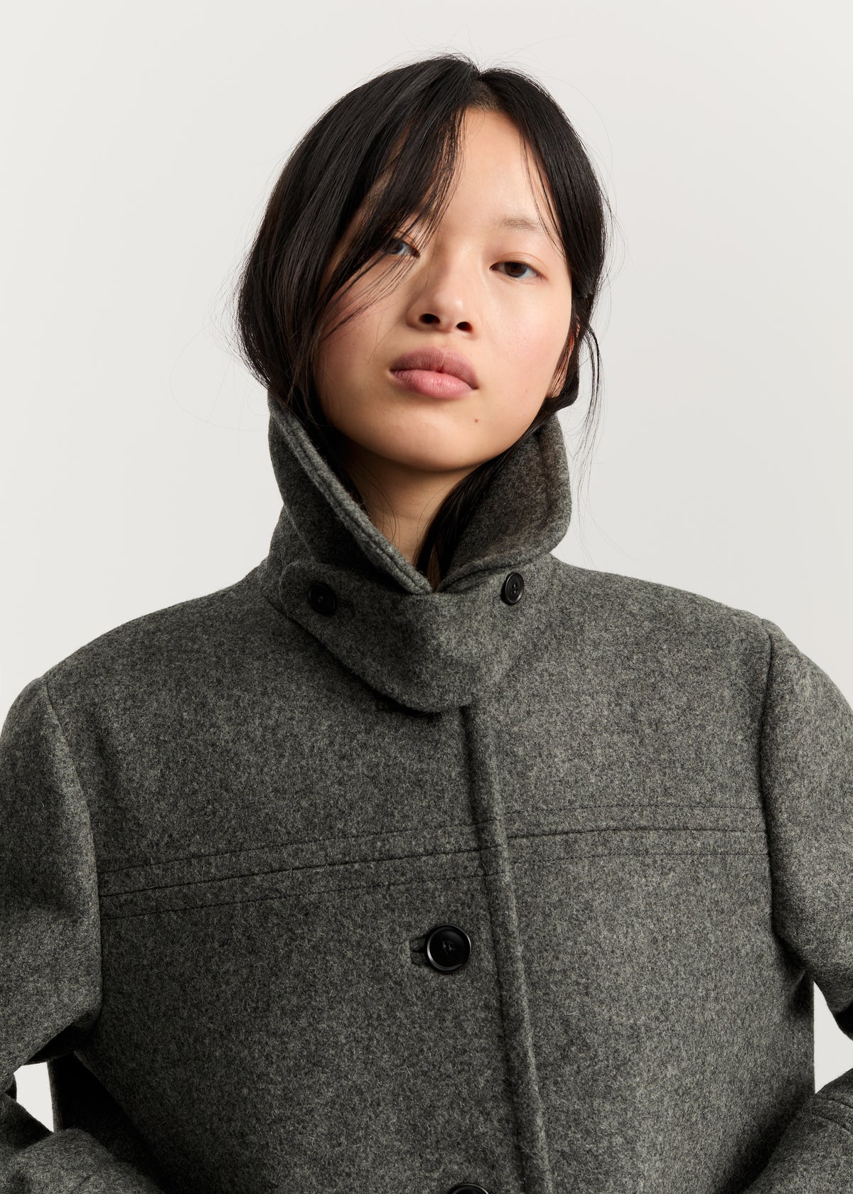 Jamie jacket loden – wool | Pure Grey Coat aiayu