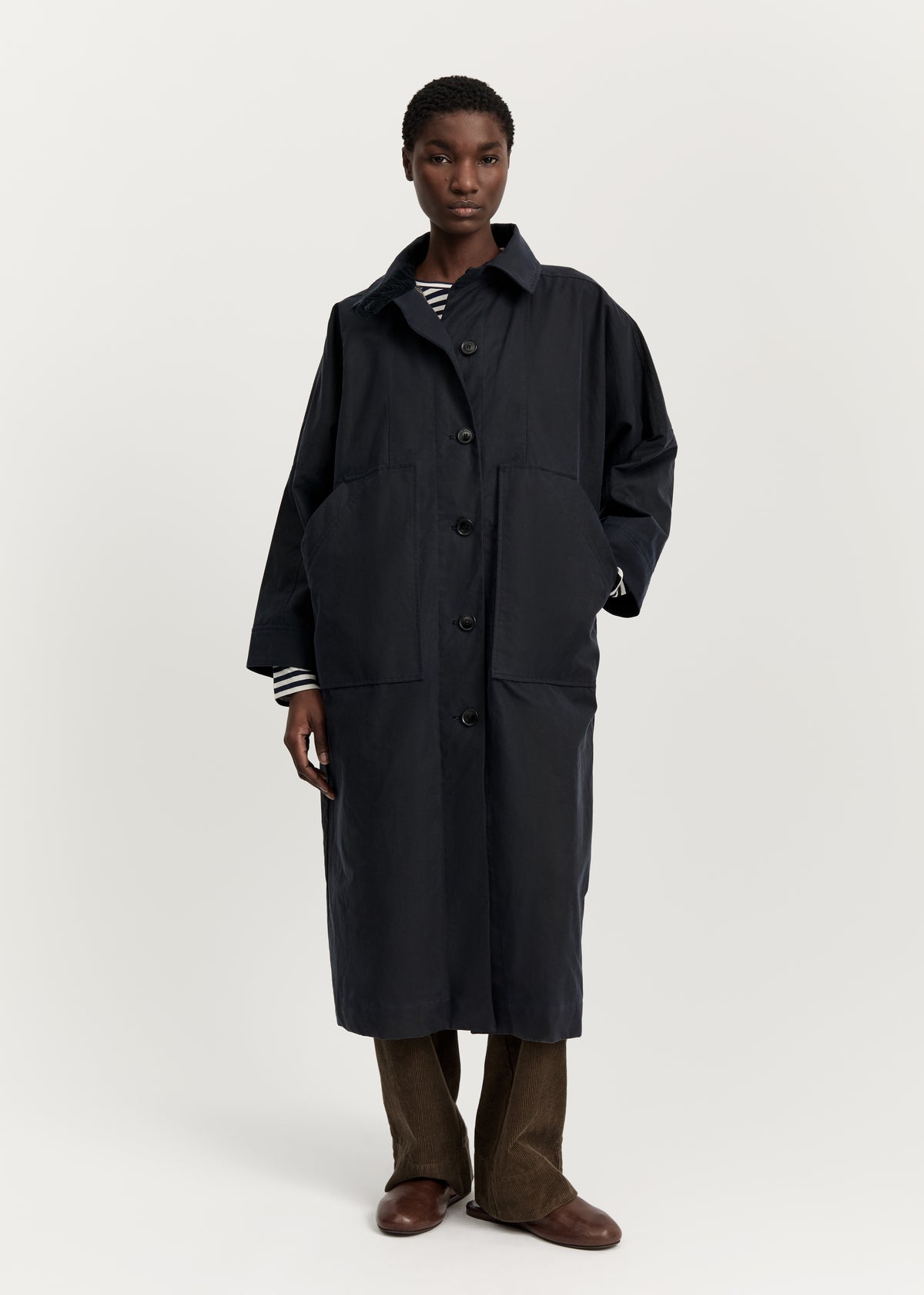 Jay coat – oilskin | Navy Jacket aiayu