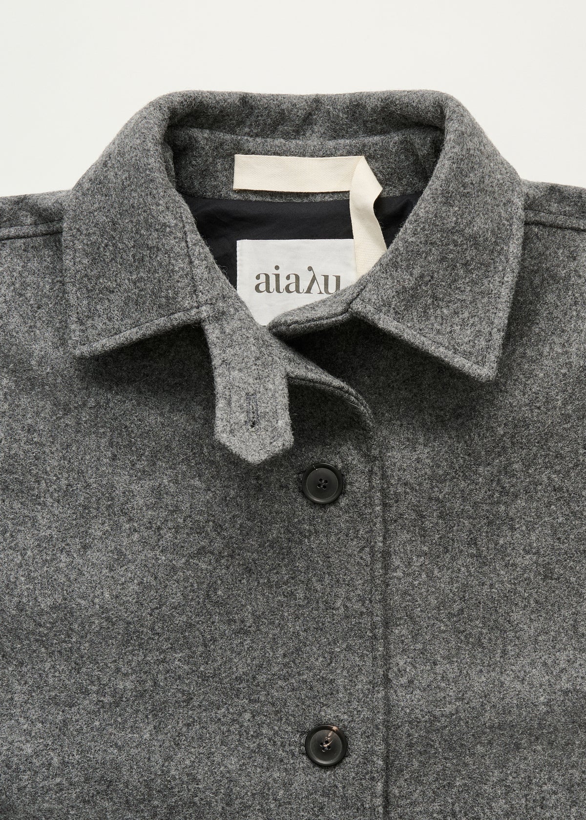 Jo coat loden | Pure grey Coat aiayu