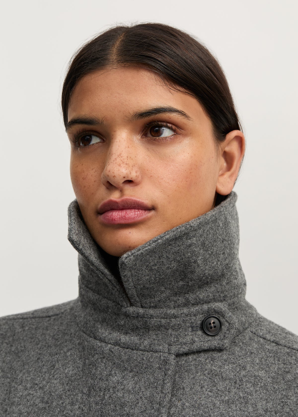 Jo coat loden | Pure grey Coat aiayu