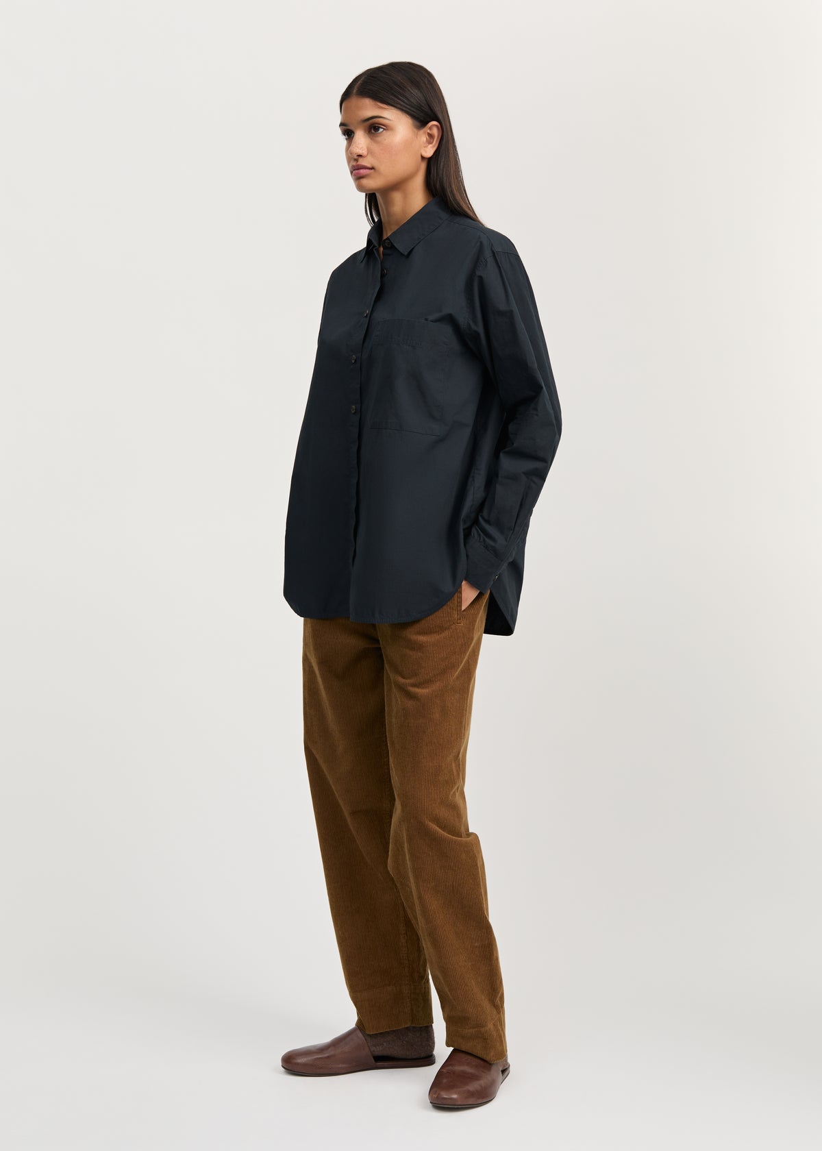 Lynette shirt dark horn | Black navy Shirt Woven aiayu