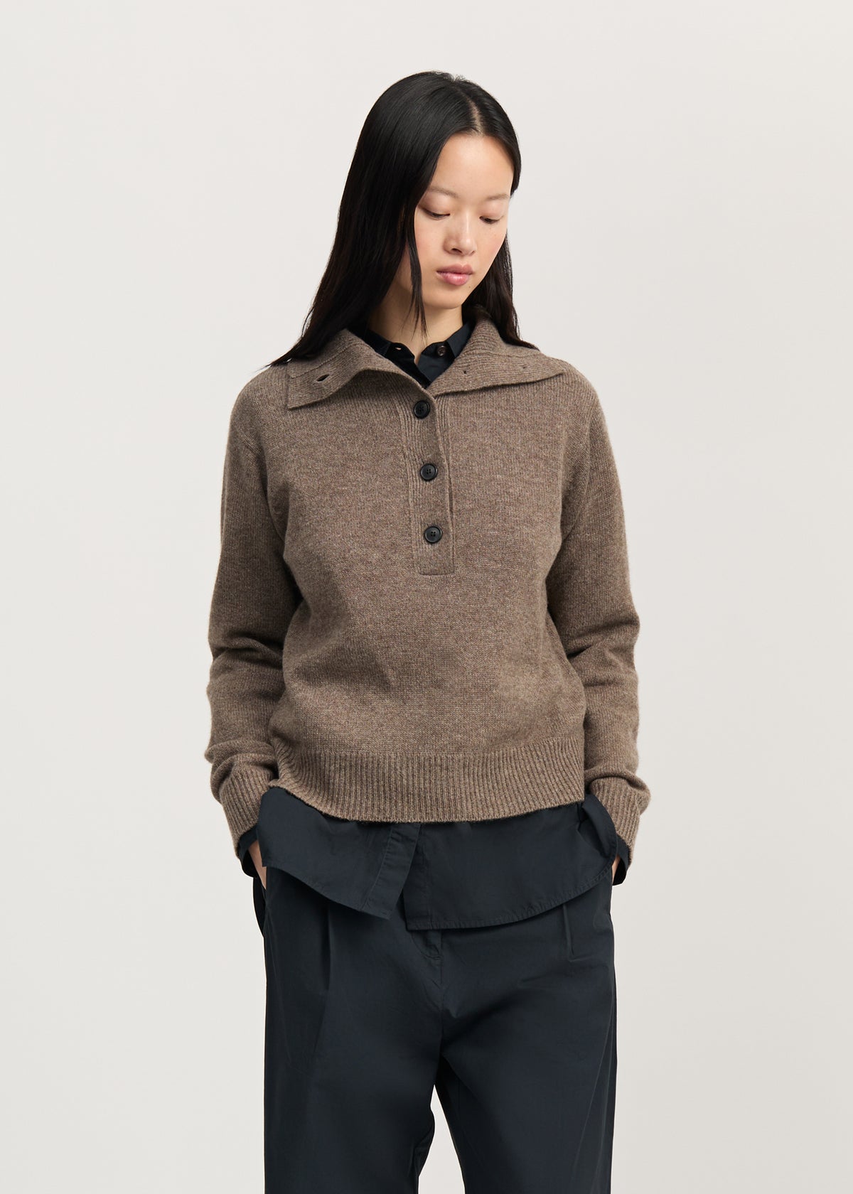 Maji sweater – yak | Pure light brown Sweater aiayu