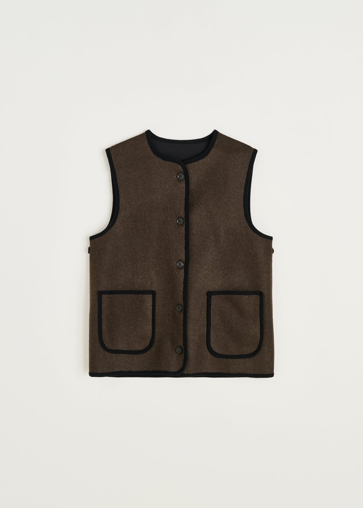 Meha vest – loden | Pure dark brown Vest aiayu