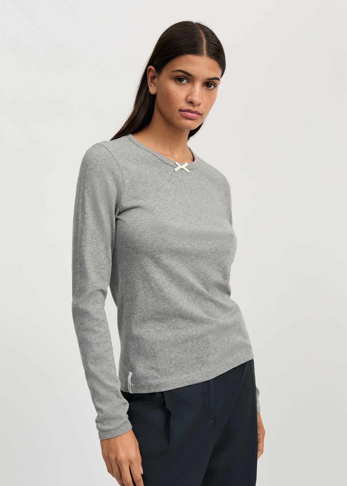 Messhu long sleeve melange | Grey melange T-shirt aiayu
