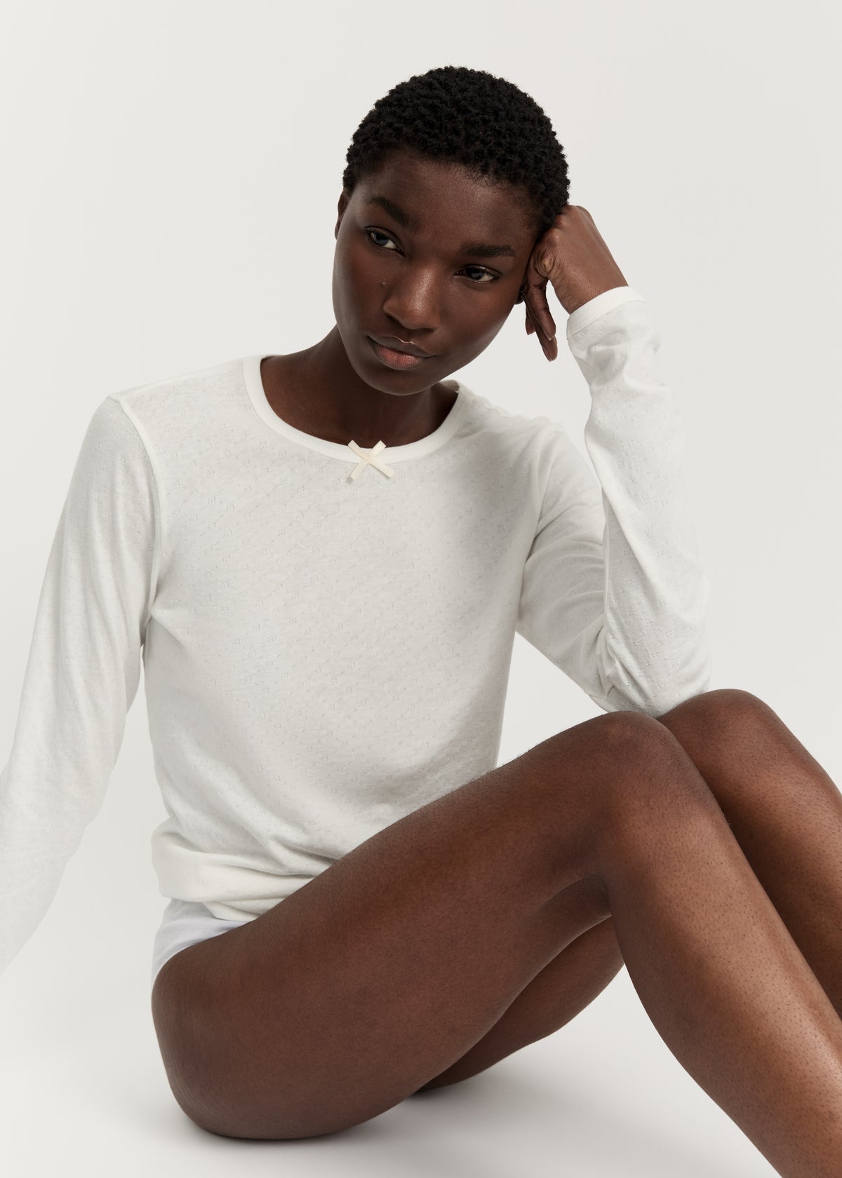 Messhu long sleeve | Pure ecru T-shirt aiayu