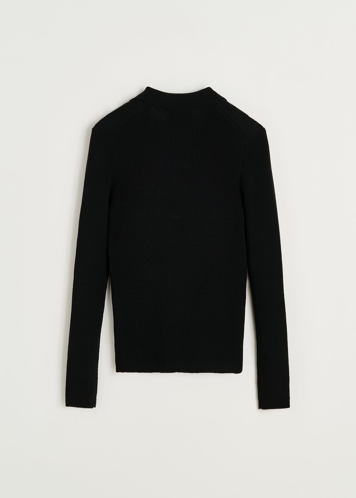 Noa polo blouse - merino wool | Black Blouse aiayu
