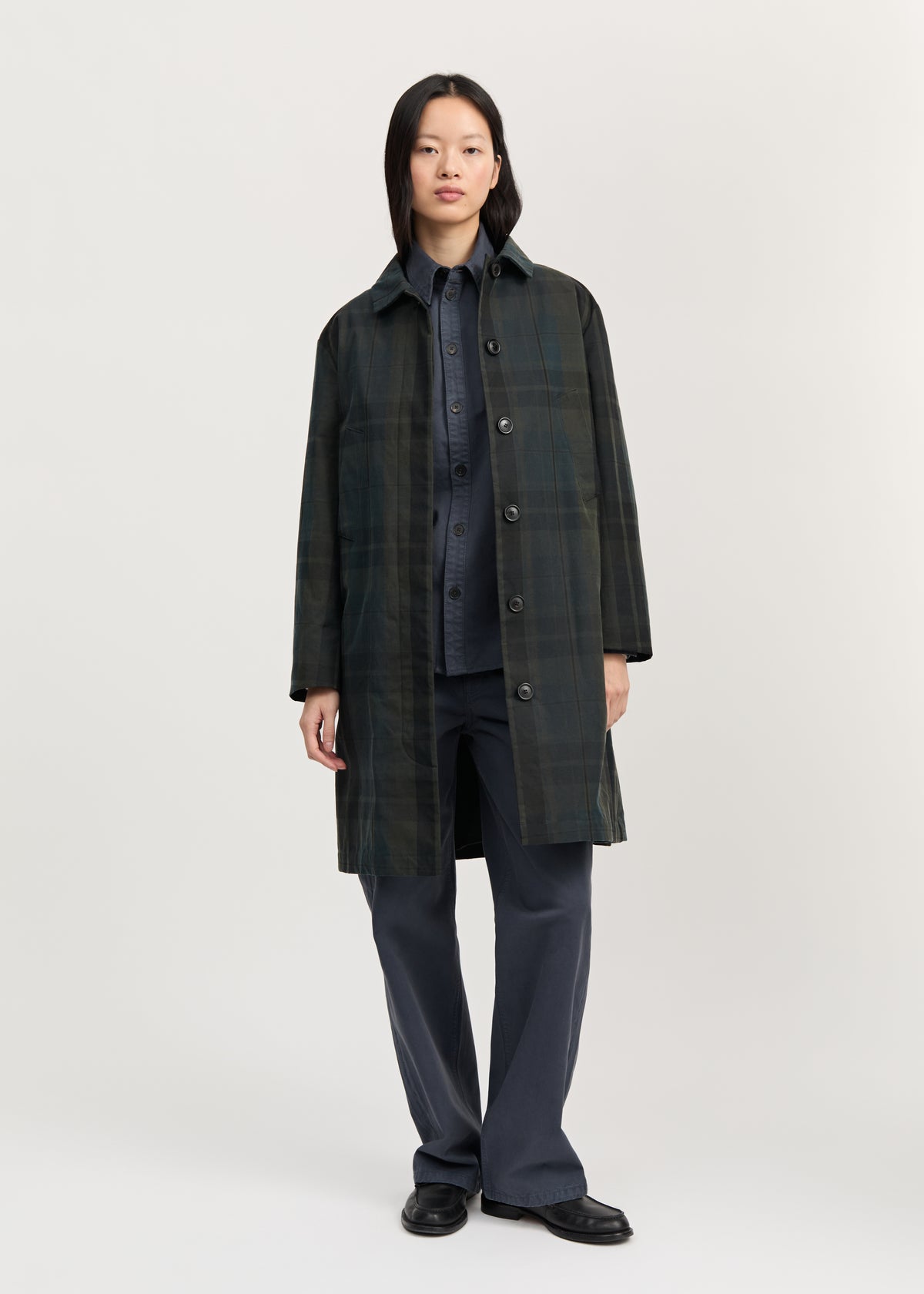 Noor coat check – oilskin silkwax | Foxleigh Coat aiayu