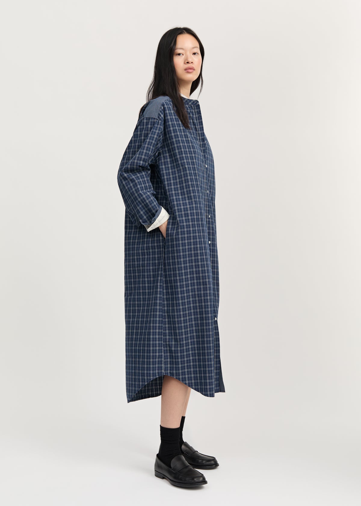 Sani dress check | Mix navy Dress aiayu