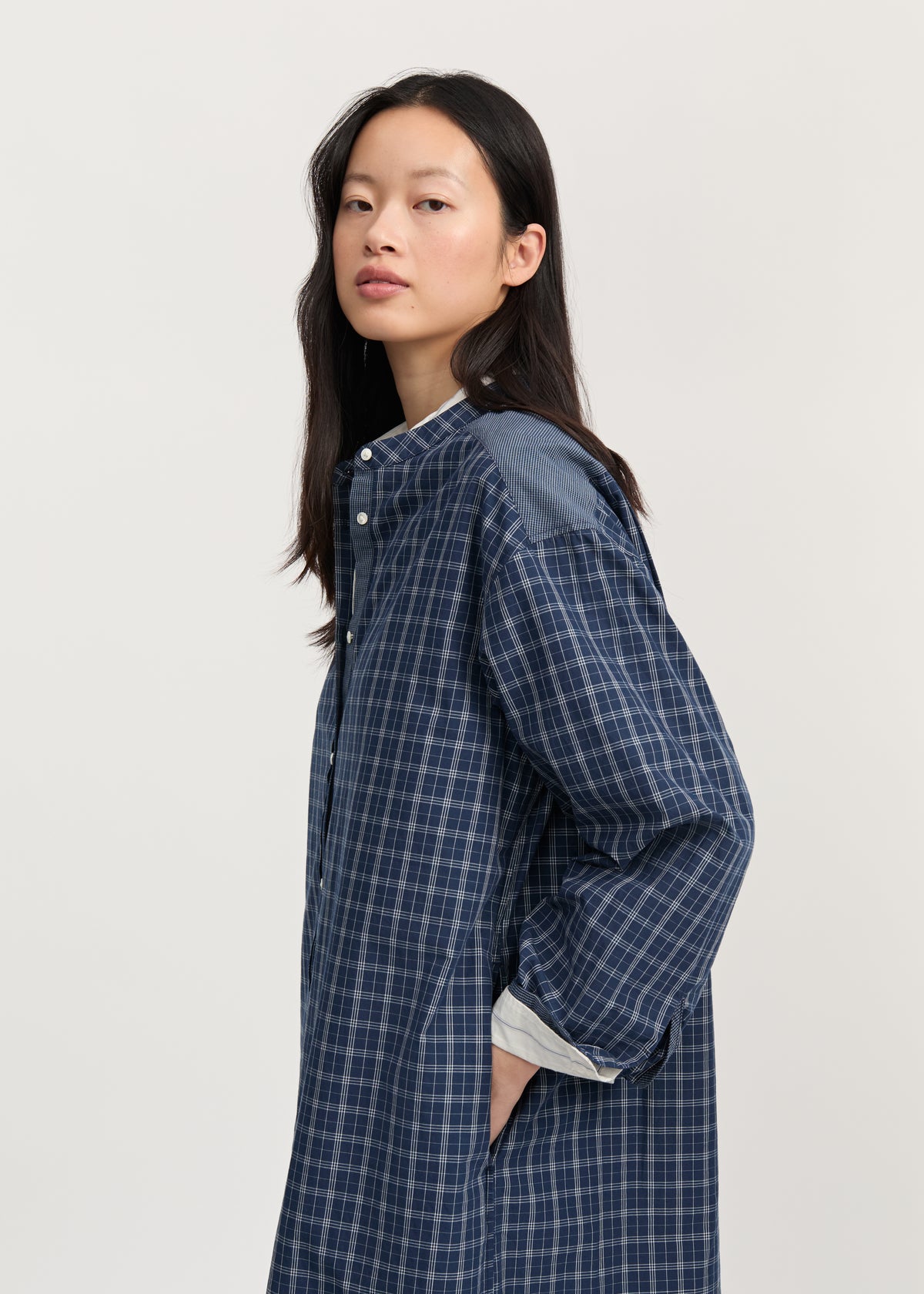 Sani dress check | Mix navy Dress aiayu