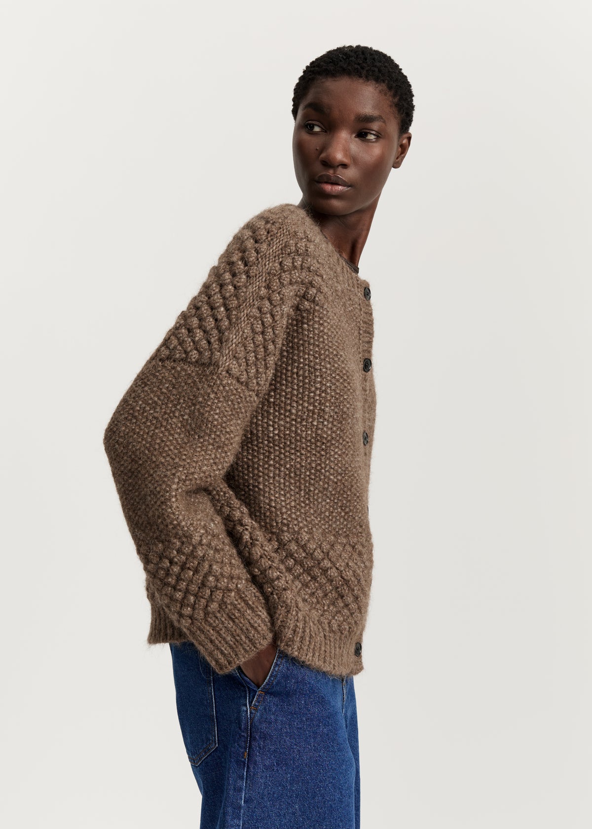 Sierra cardigan – llama wool | Pure brownie Cardigan aiayu
