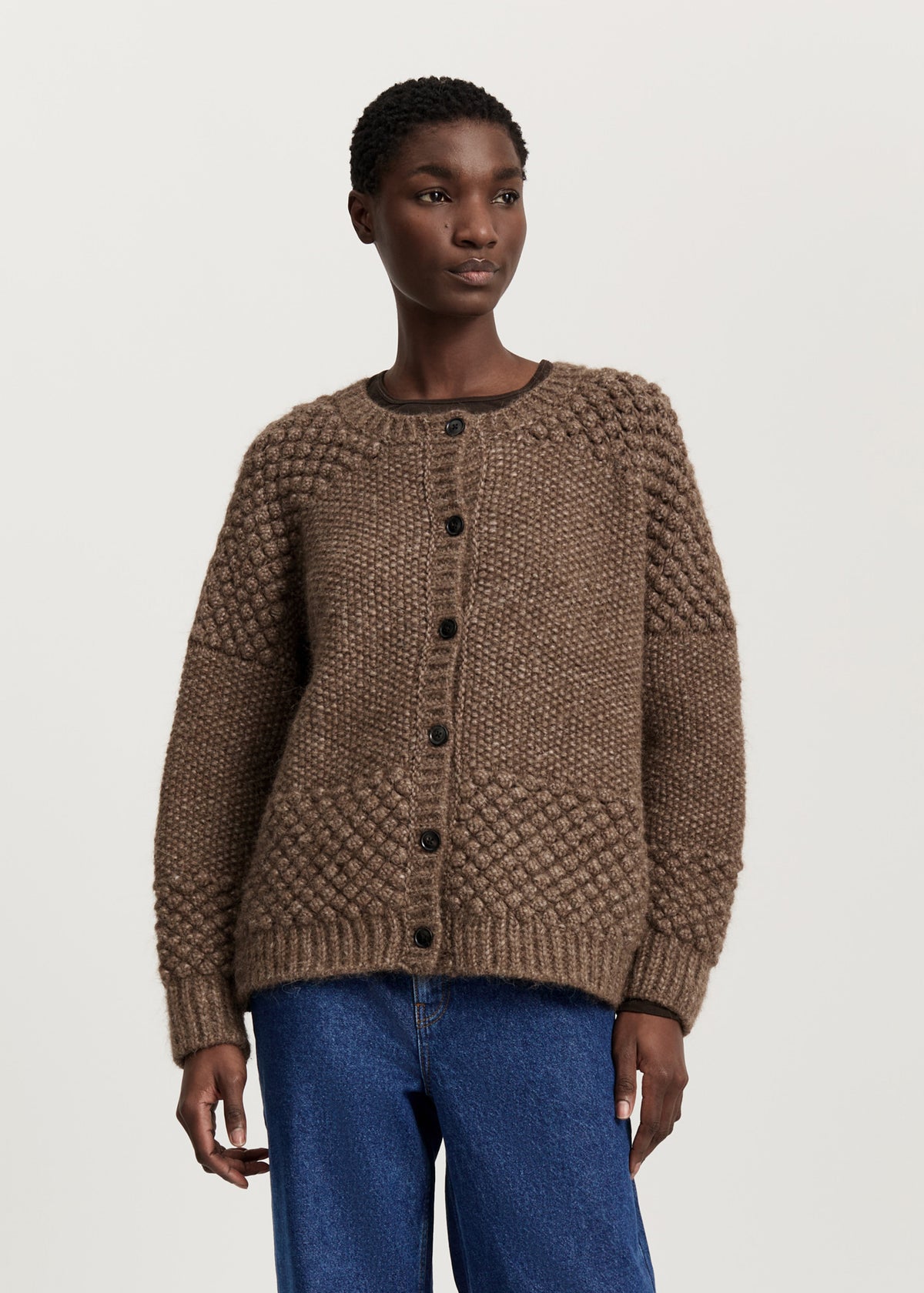 Sierra cardigan – llama wool | Pure brownie Cardigan aiayu