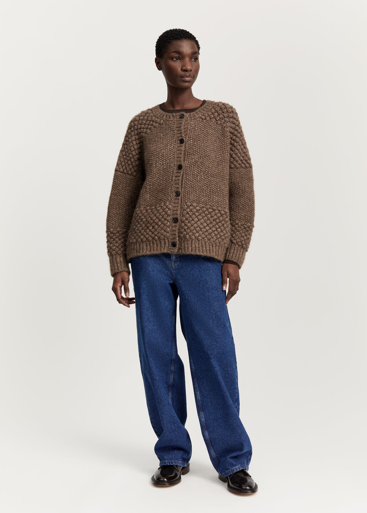 Sierra cardigan – llama wool | Pure brownie Cardigan aiayu
