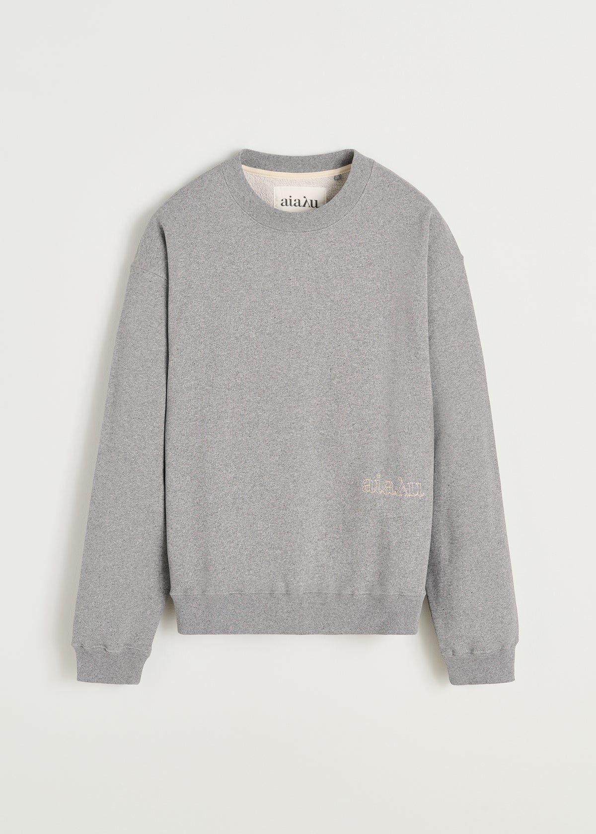 Stitched circular sweatshirt | Grey melange Sweatshirt aiayu