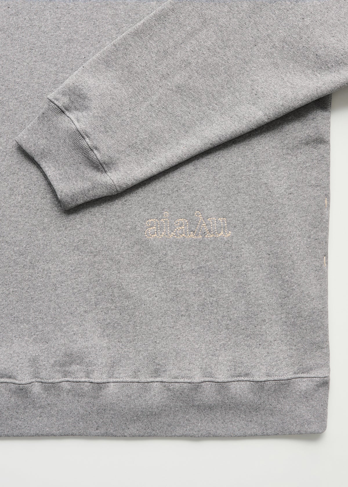 Stitched circular sweatshirt | Grey melange Sweatshirt aiayu