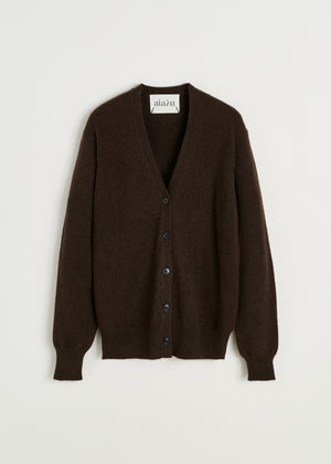Alexa cardigan – yak | Pure dark brown Cardigan aiayu