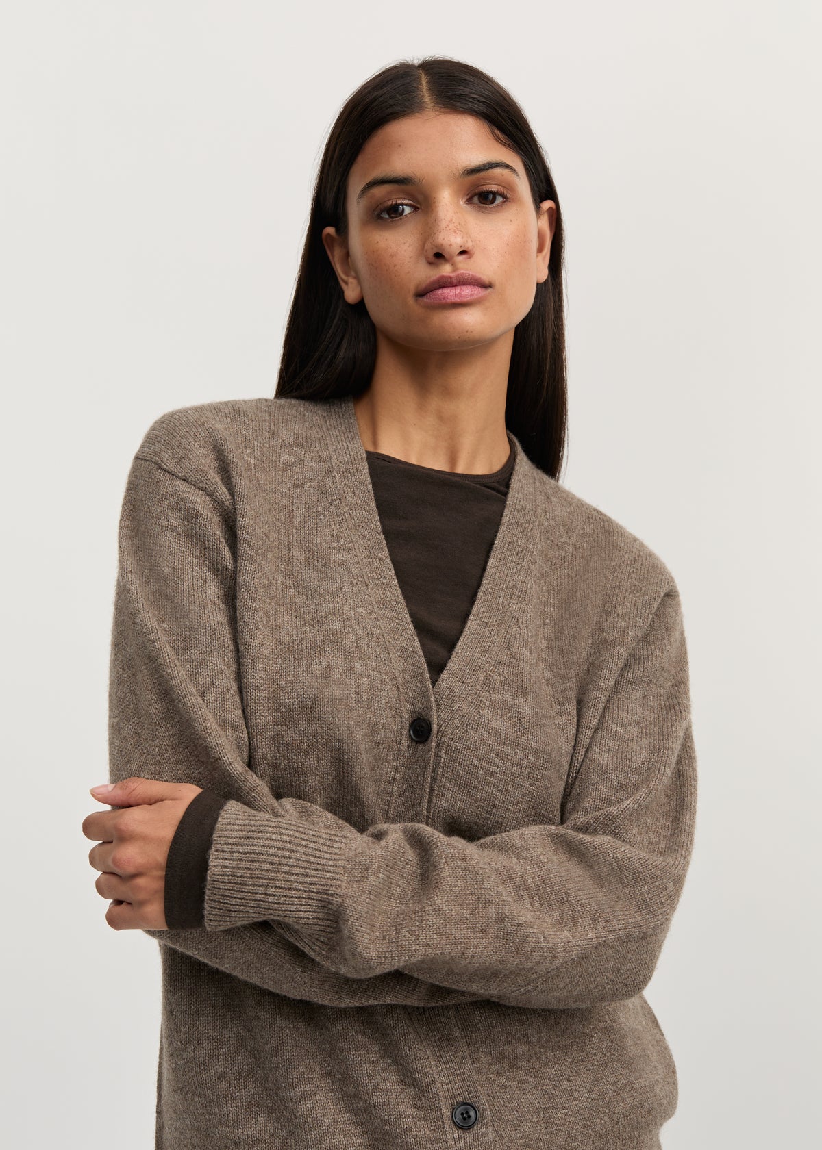 Alexa cardigan – yak | Pure light brown Cardigan aiayu