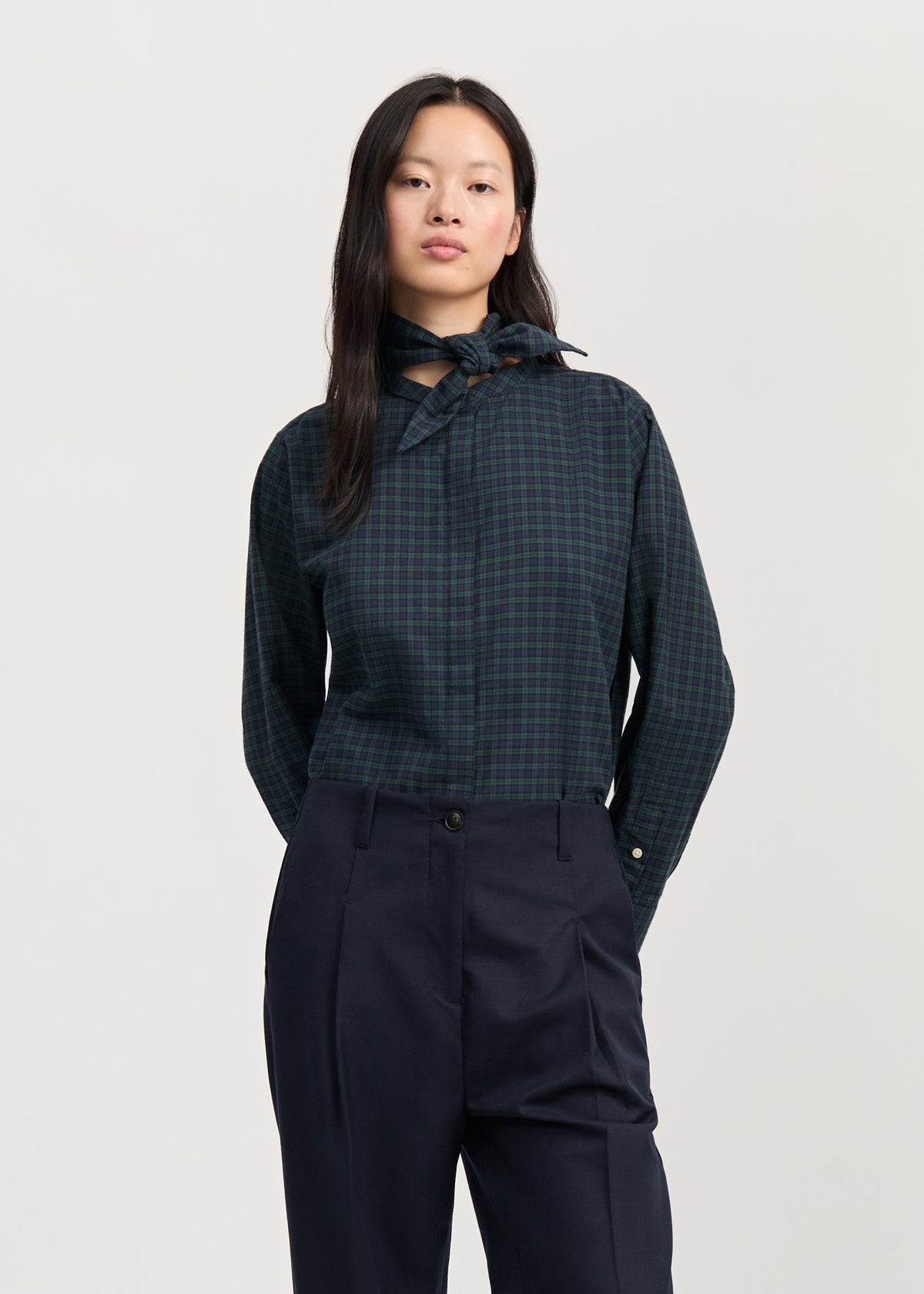 Aponi shirt check | Evergreen Shirt Woven aiayu