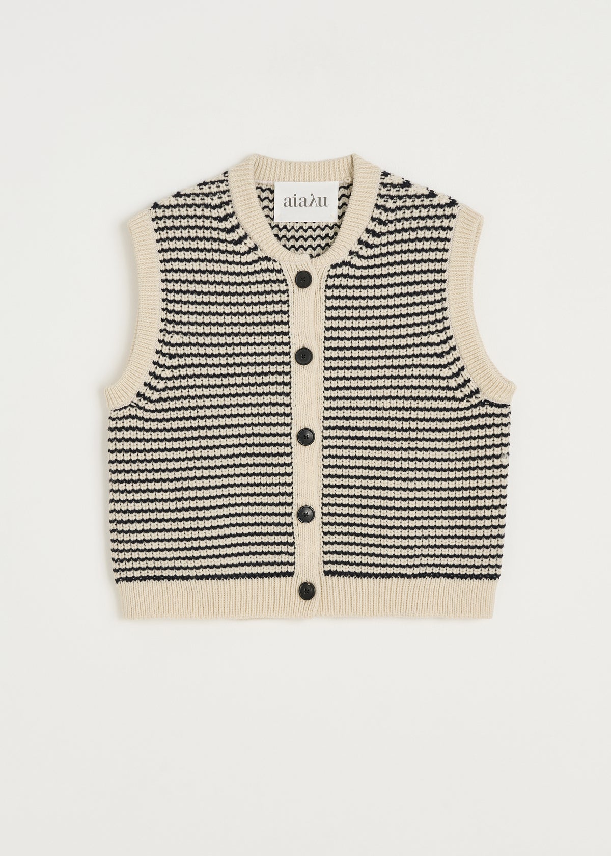 Asha vest – highland wool | Mix black navy Vest aiayu