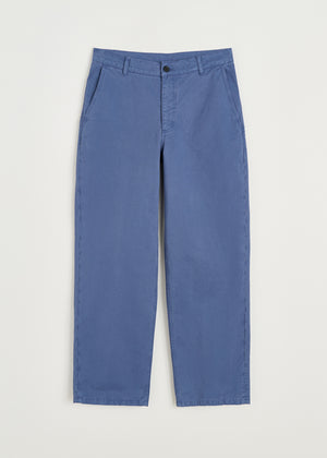 Carlo midwaist wide cotton | Washed french blue Pants aiayu