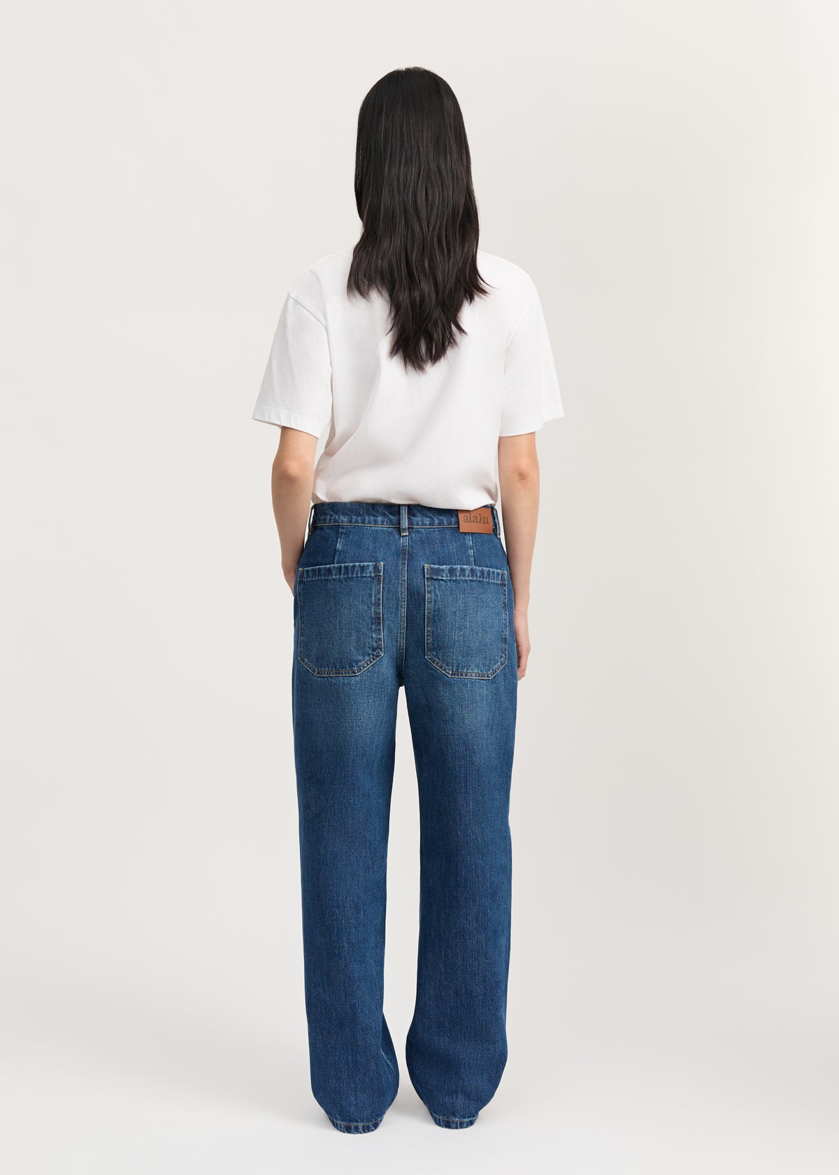 Carlo midwaist wide jeans | Worn blue Jeans aiayu