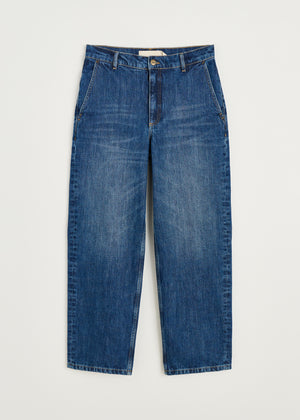 Carlo midwaist wide jeans | Worn blue Jeans aiayu