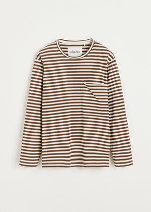 Circular long sleeve | Mix coffee T-shirt aiayu