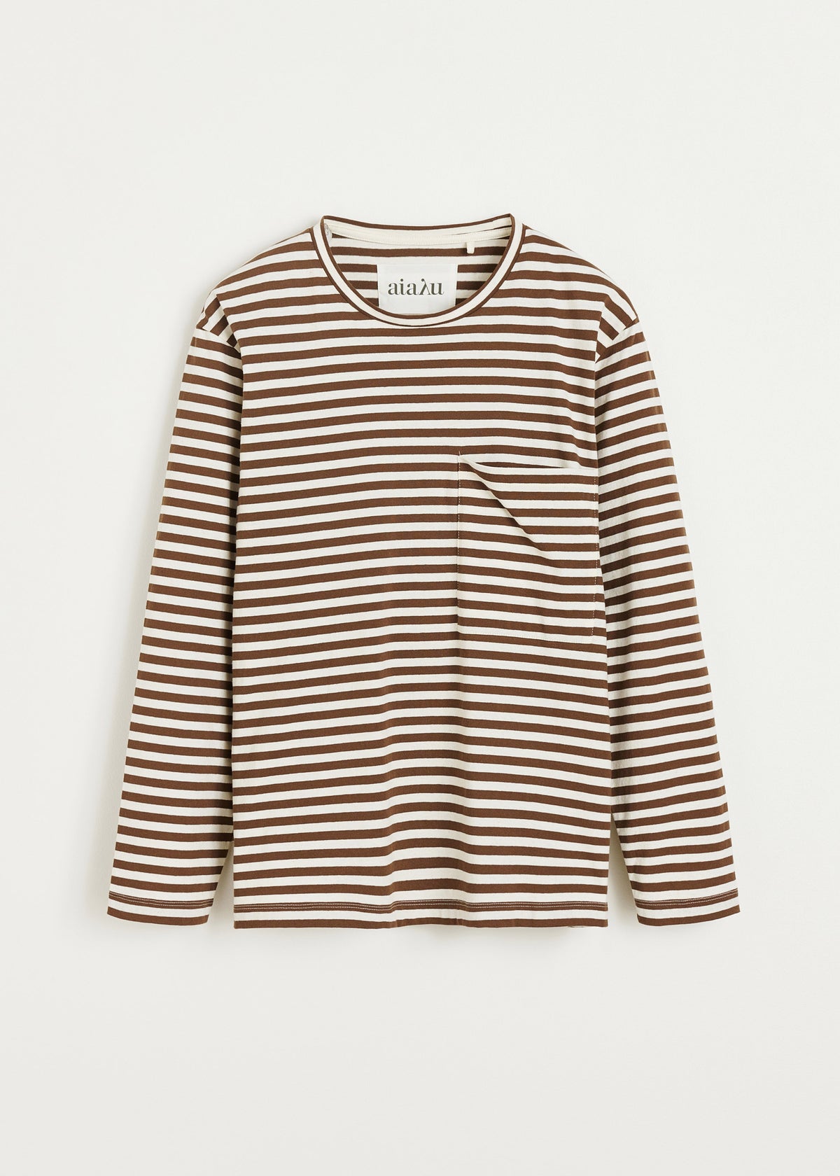 Circular long sleeve | Mix coffee T-shirt aiayu
