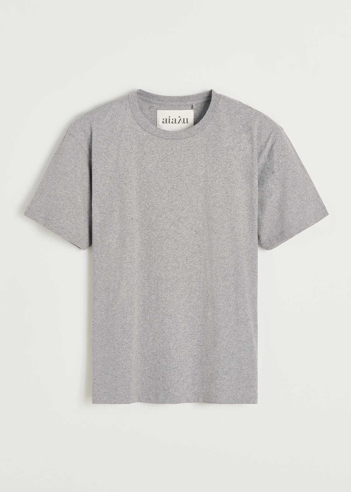 Classic circular tee melange | Grey melange T-shirt aiayu