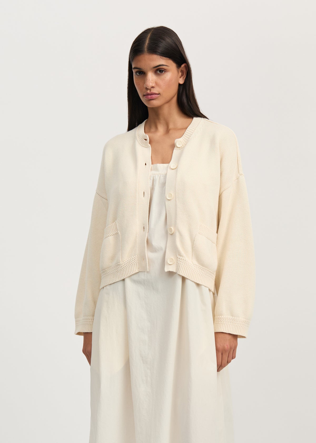 Cobe cotton cardigan | Pure ecru Cardigan aiayu