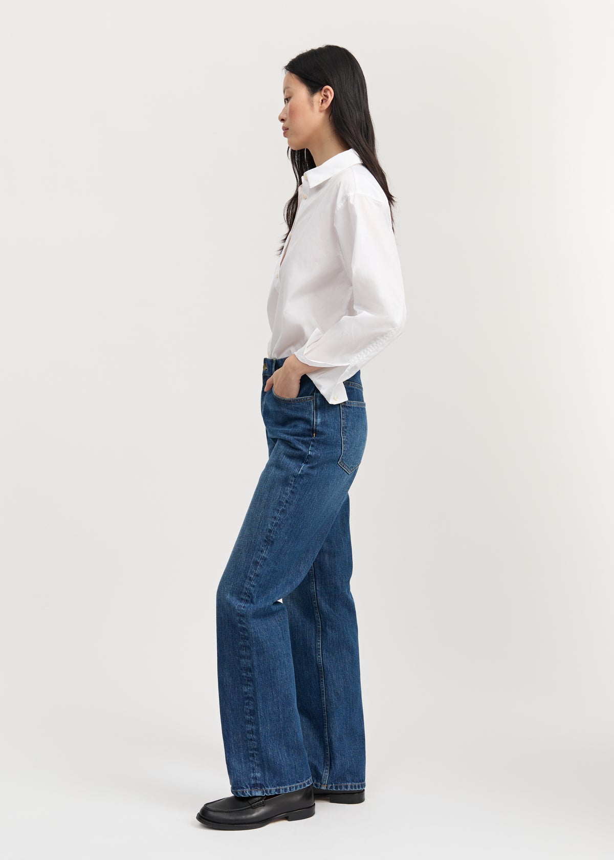 Cooper highwaist straight jeans | Worn blue Jeans aiayu