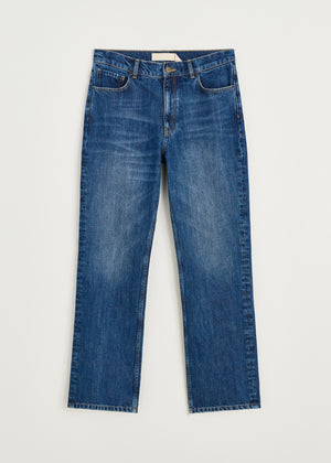 Cooper highwaist straight jeans | Worn blue Jeans aiayu