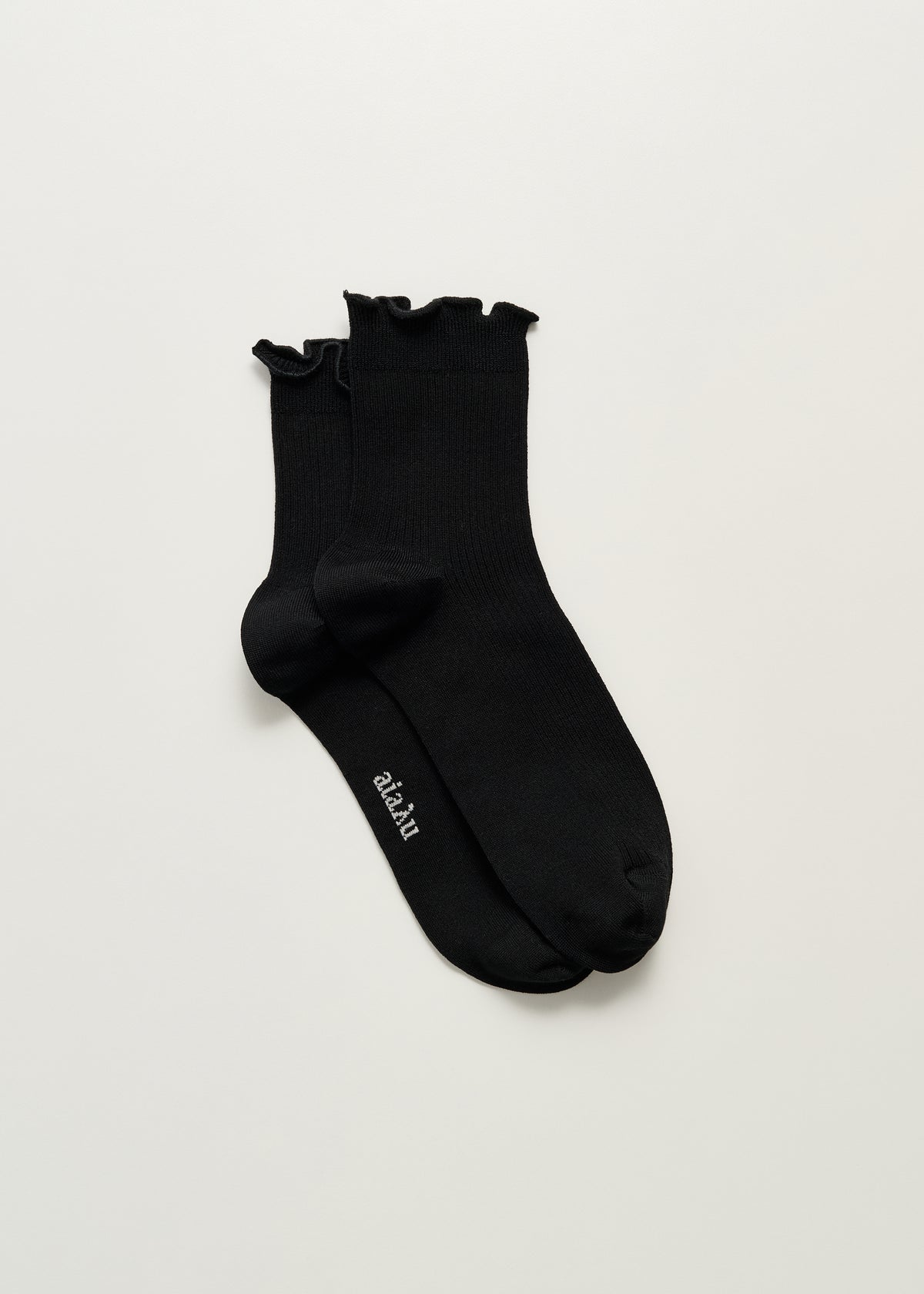 Cotton frill sock | Black Socks aiayu