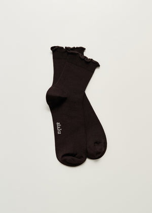 Cotton frill sock | Chocolate Socks aiayu