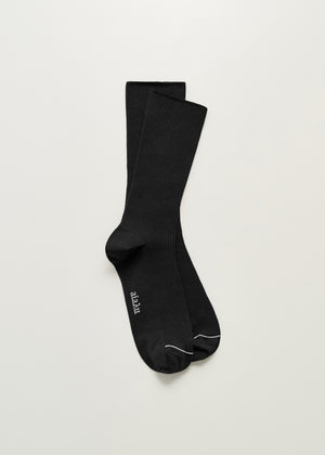 Cotton rib socks | Black Socks aiayu