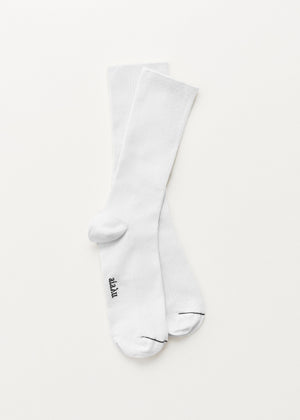 Cotton rib socks | White Socks aiayu