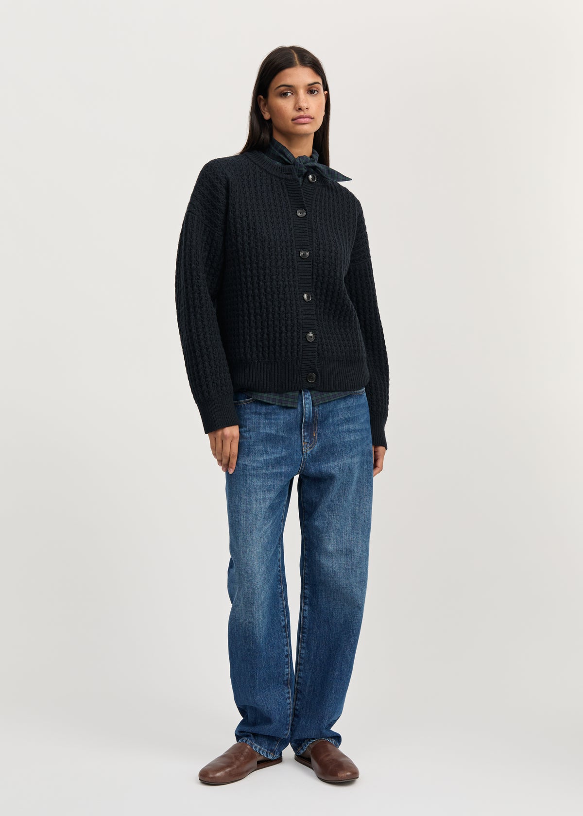 Elan cardigan – highland wool | Black navy Cardigan aiayu
