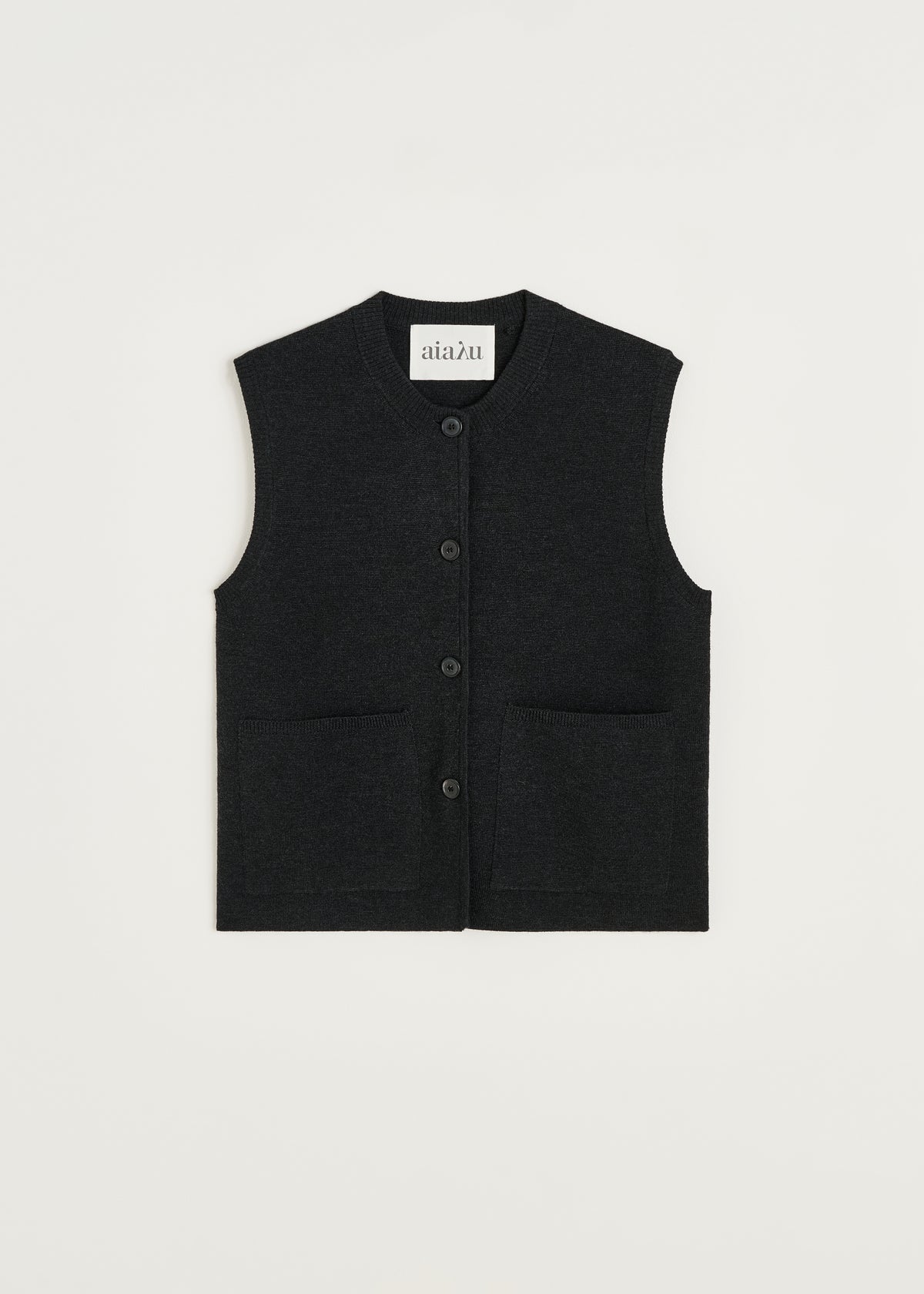 Elva vest – merino wool | Antracite Vest aiayu